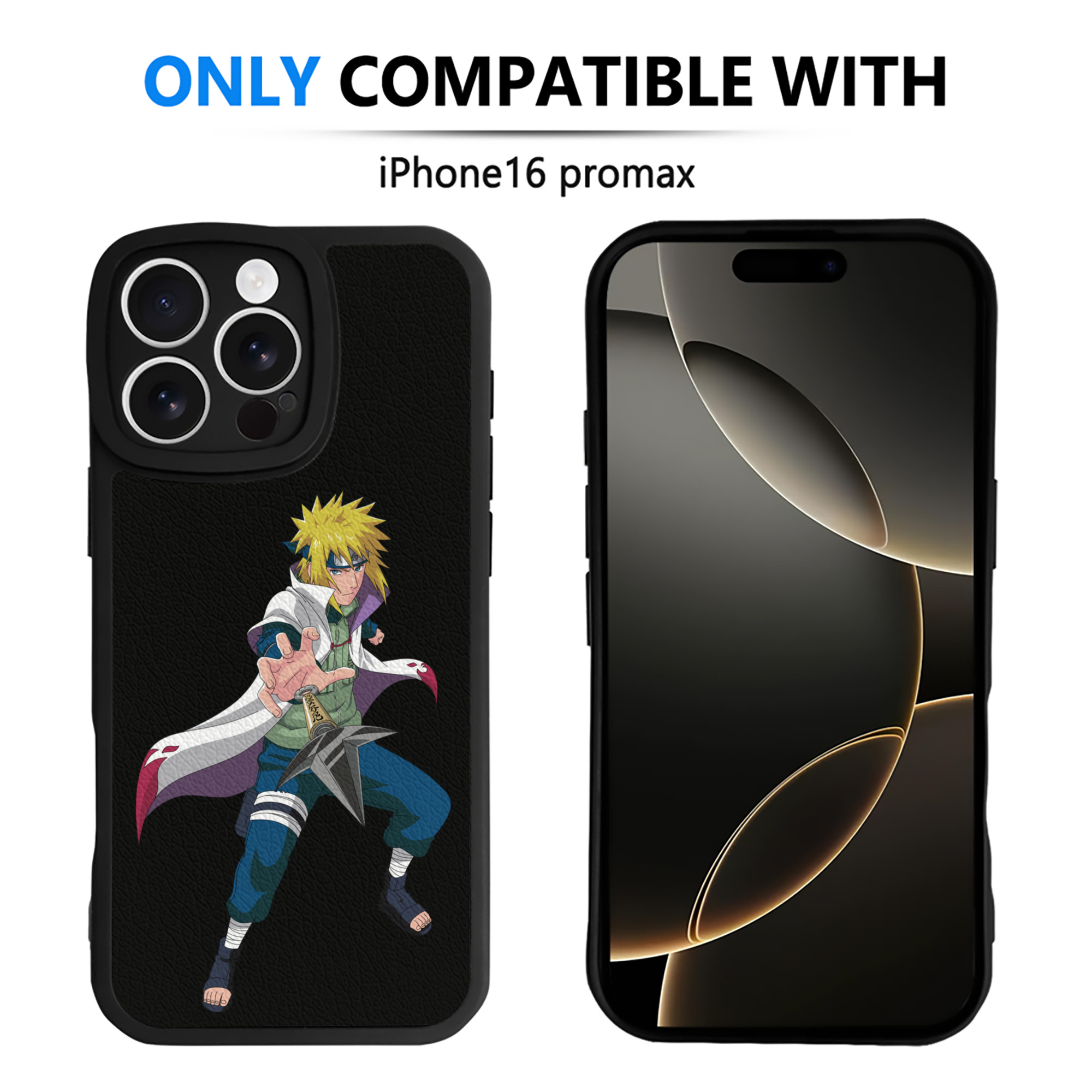 （画像用） NARUTO -ナルト- 波風 ミナト Namikaze Minato 【iPhone 16シリーズ対応】シリコンスマホケース（レザー調） 材質：シリコン